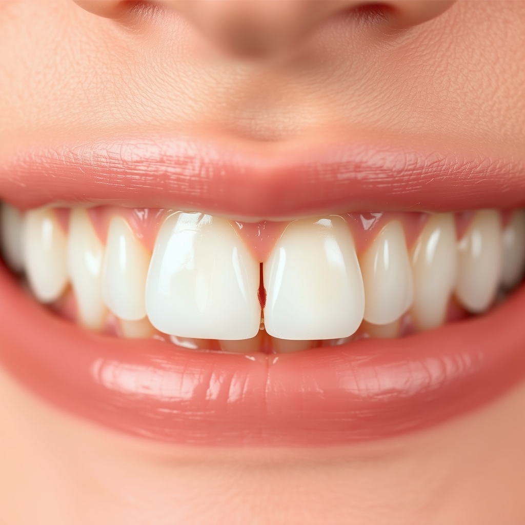 Chipped front tooth before cosmetic bonding